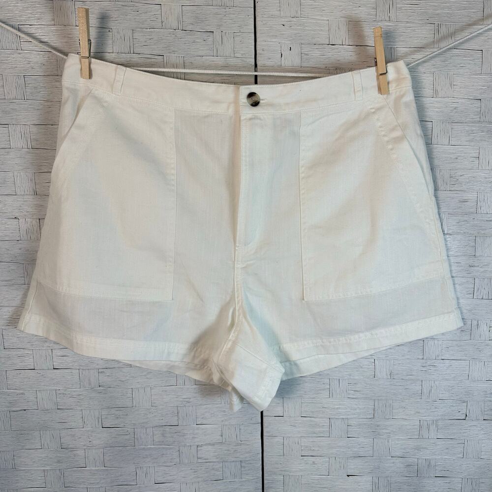 Universal thread cream, Bermuda shorts packets, high-rise nautical plus size